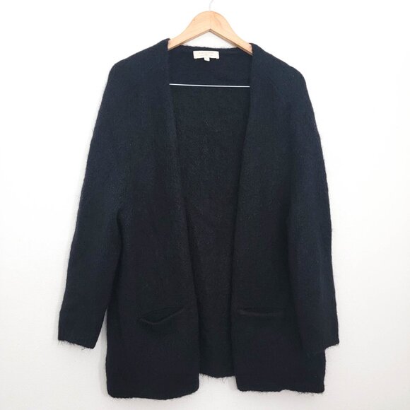 Sezane Georges Open Front Mohair Cardigan in Black Small - Picture 2 of 9